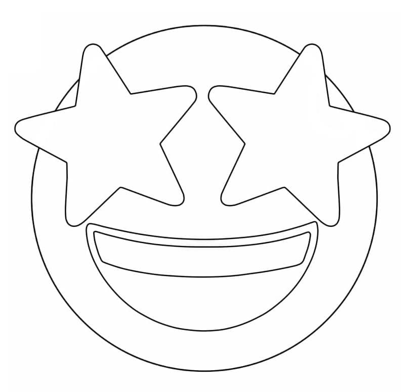 Printable Star-struck Emoji Coloring page