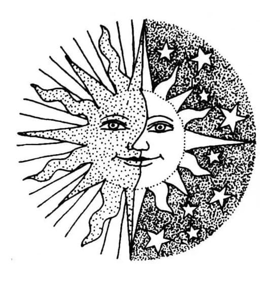 Printable Sun And Moon Coloring Page