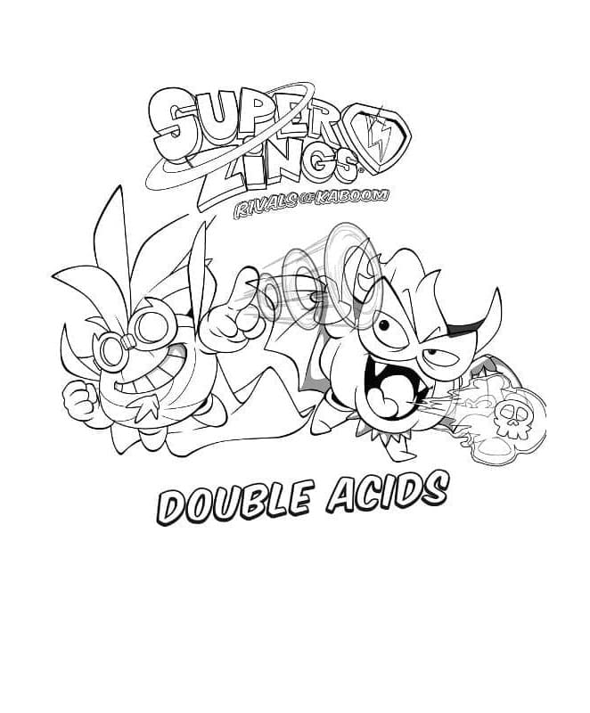 Printable Superzings Double Acids Coloring Page
