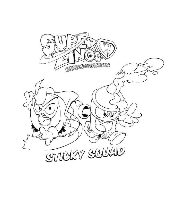 Printable Superzings Sticky Squad Coloring Page
