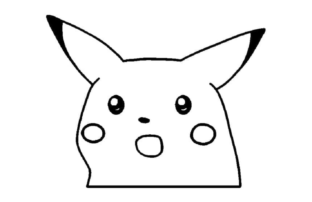 Printable Surprised Pikachu Meme Coloring Page