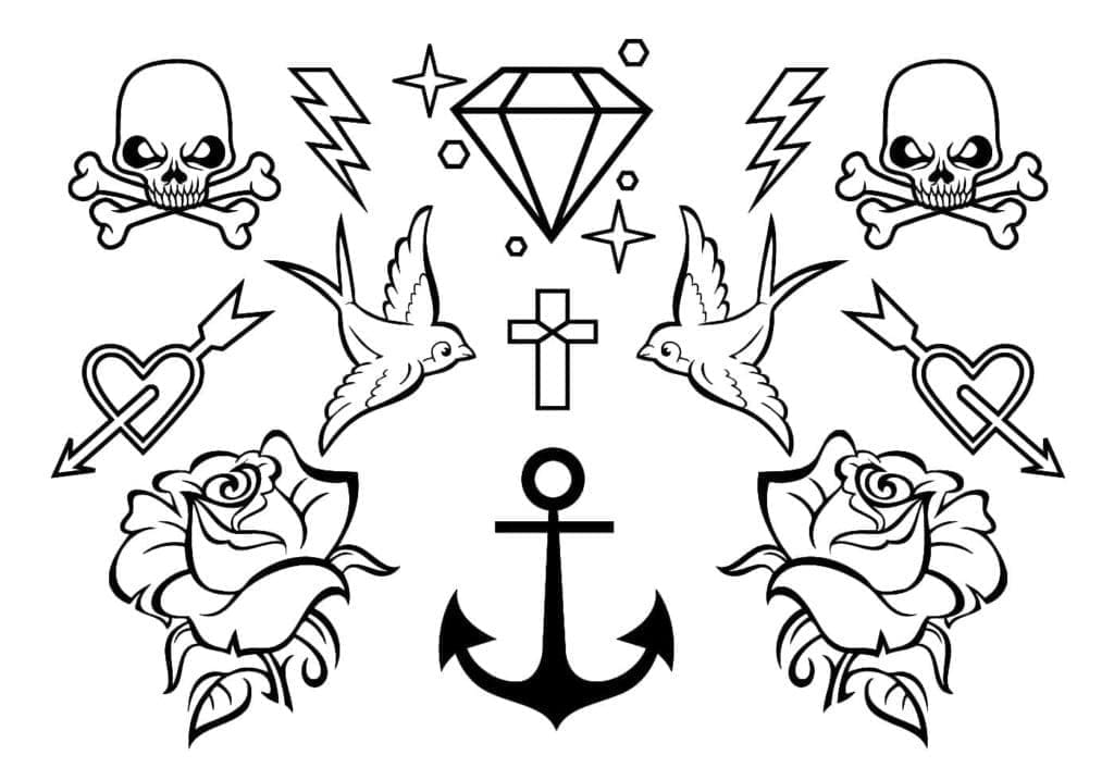 Printable Tattoos Coloring Page