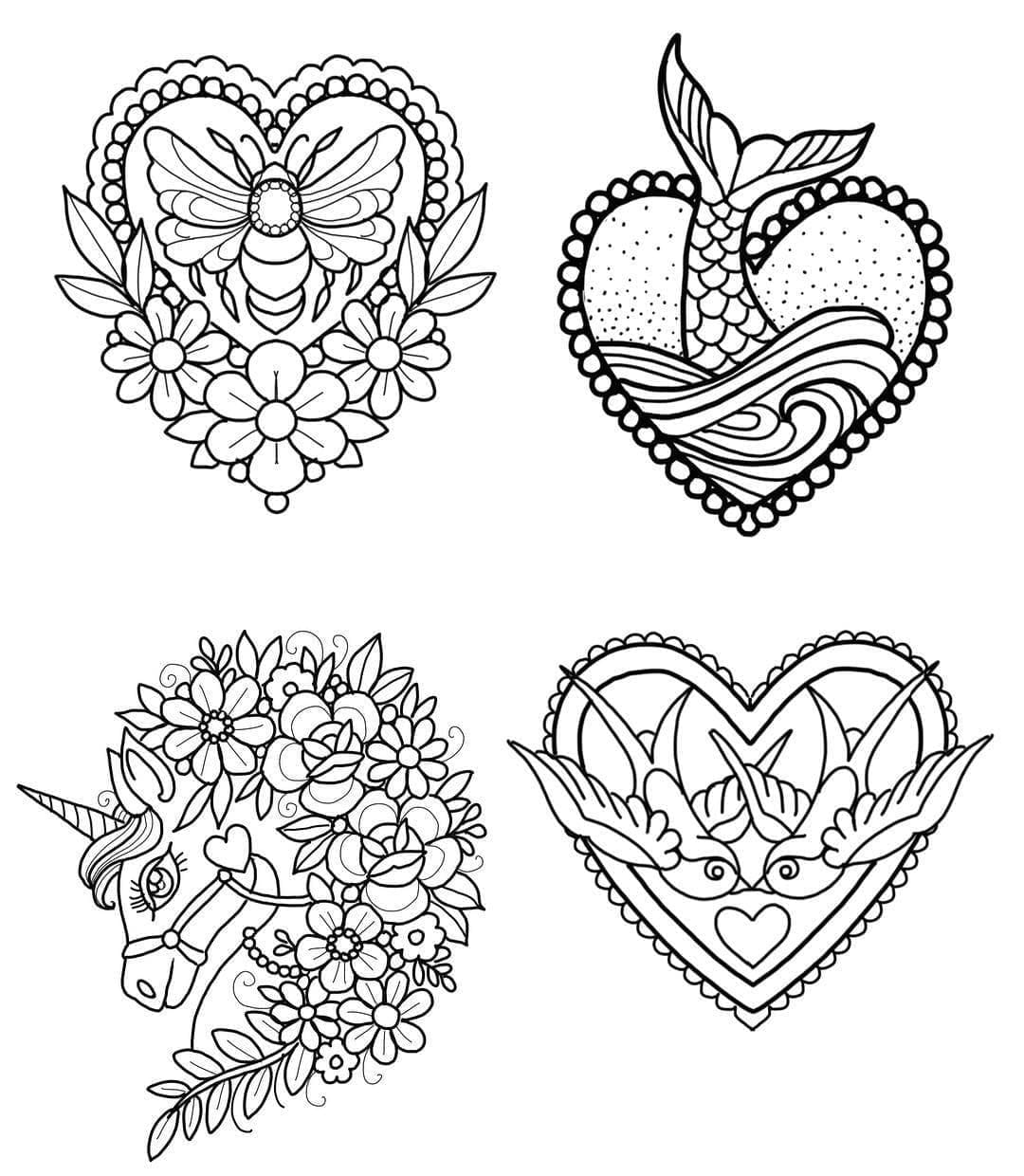 Printable Tattoos for Girls Coloring Page