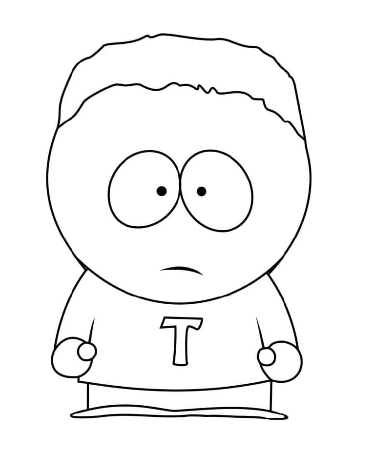 Printable Token Black from South Park Coloring Page