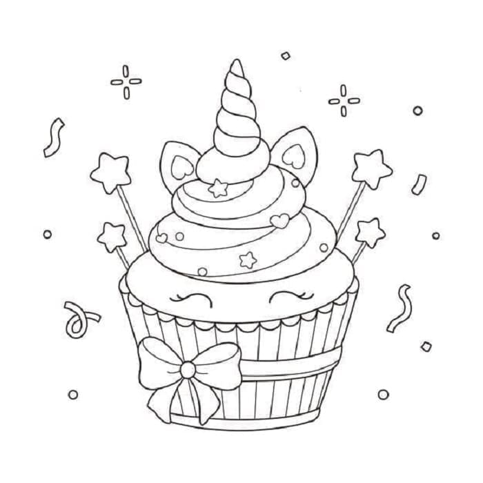Printable Unicorn Cake Download Free Coloring Page