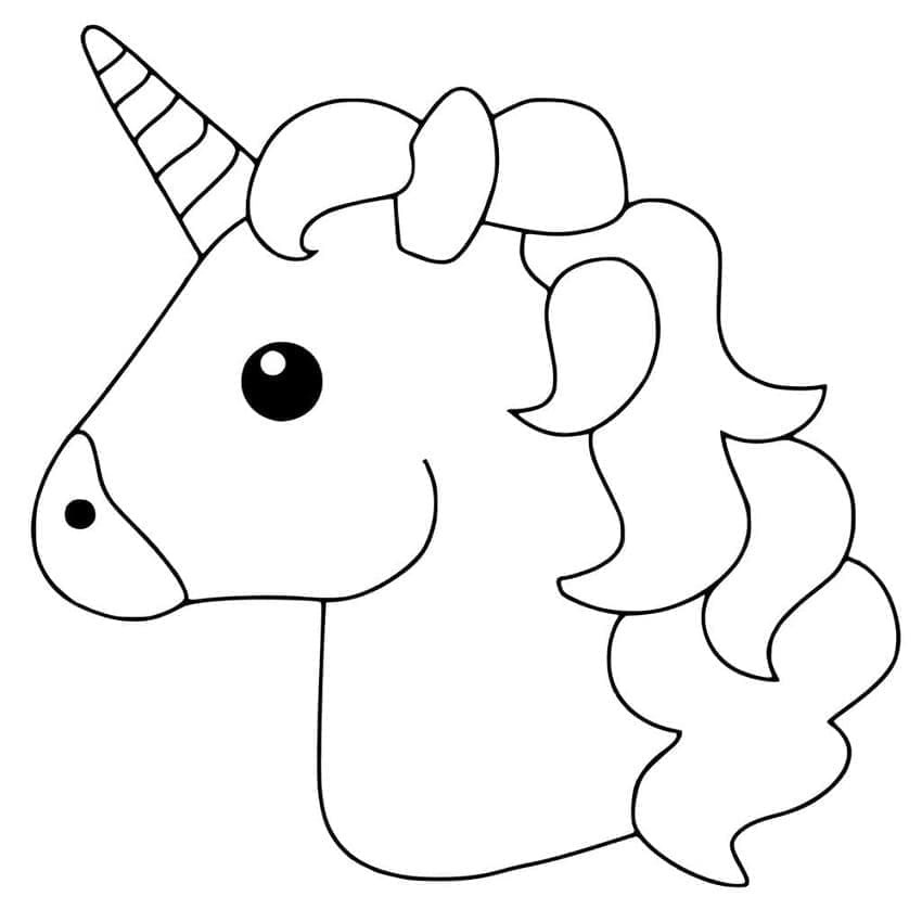 Printable Unicorn Emoji Coloring page