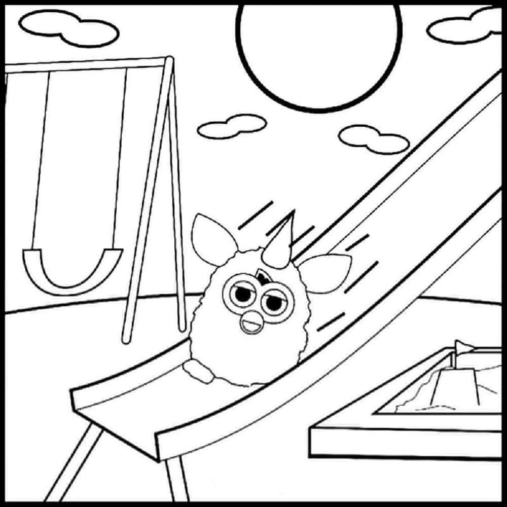 Printable Very Cute Furby Coloring Page