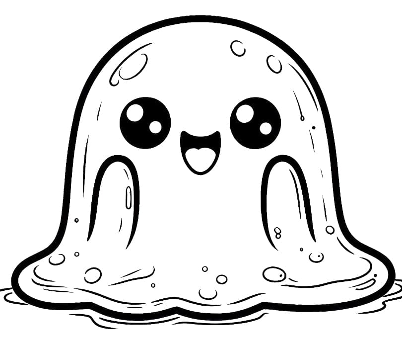 Printable Very Happy Slime Coloring Page
