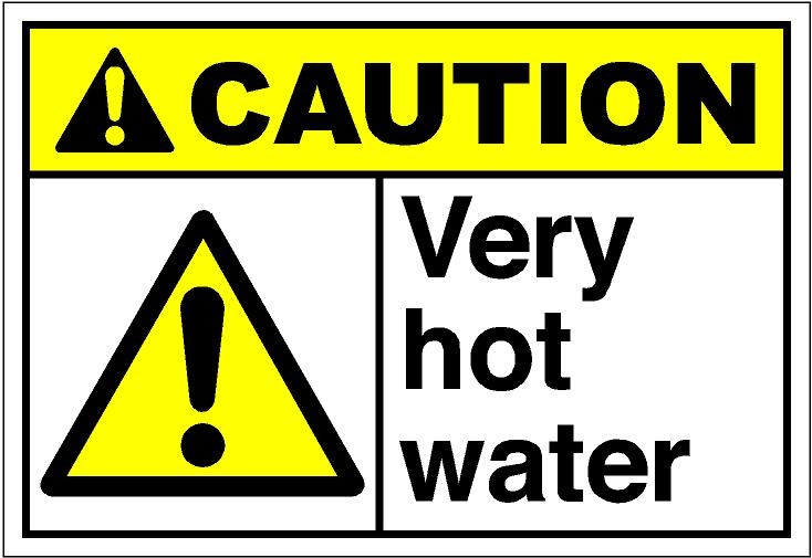 Printable Very Hot Water Caution Sign
