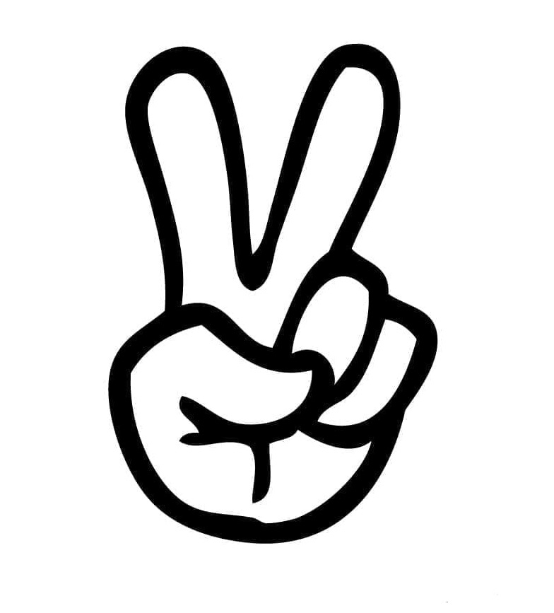 Printable Victory Hand Emoji Coloring page
