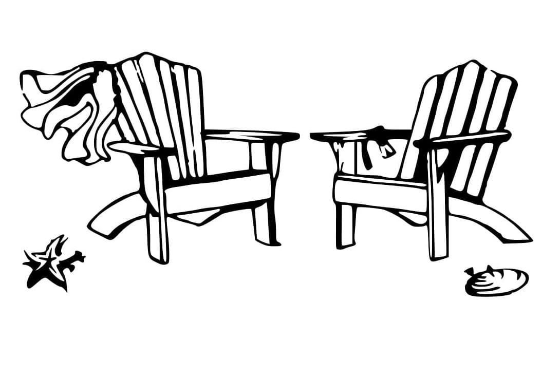 Printable Vintage Beach Chair Coloring Page