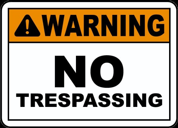 Printable Warning No Trespassing Sign
