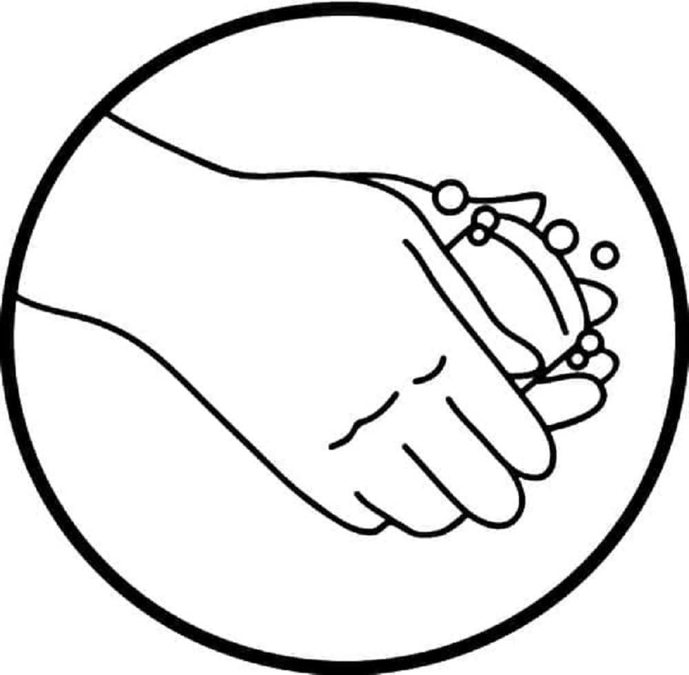 Printable Washing Hands For Hygiene Coloring Page
