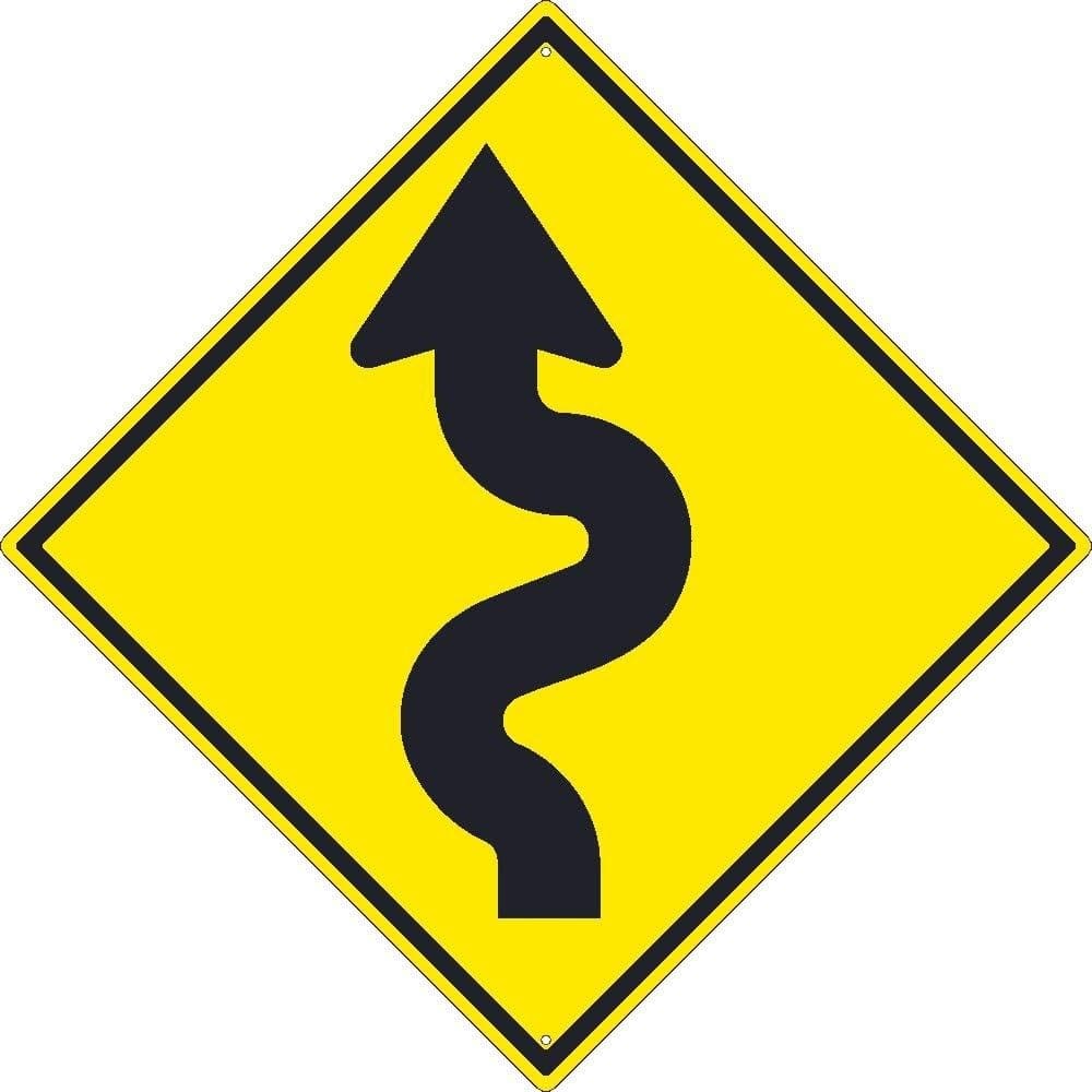 Printable Winding Road Divided Highway Sign