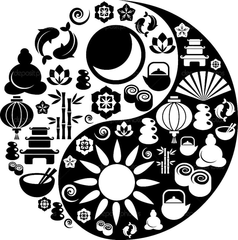 Printable Yin Yang Patterns Coloring Page