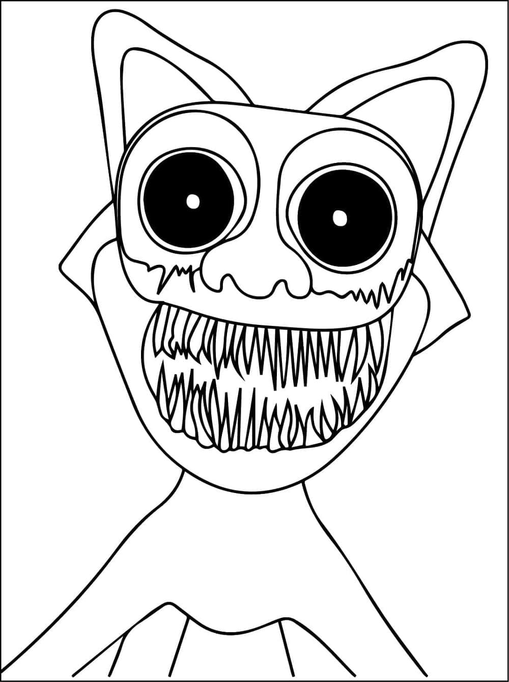 Printable Zoonomaly Smile Cat Coloring Page