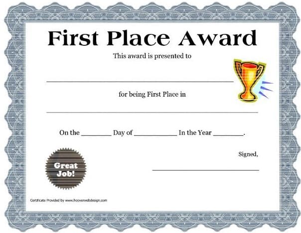 Award Certificate Printable Free