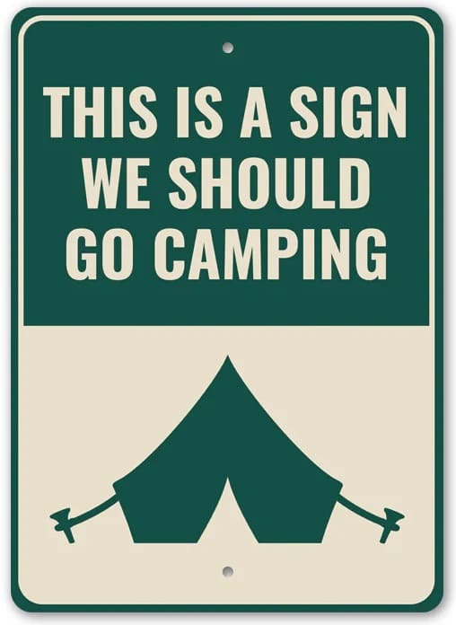 Camping Sign Printable Free