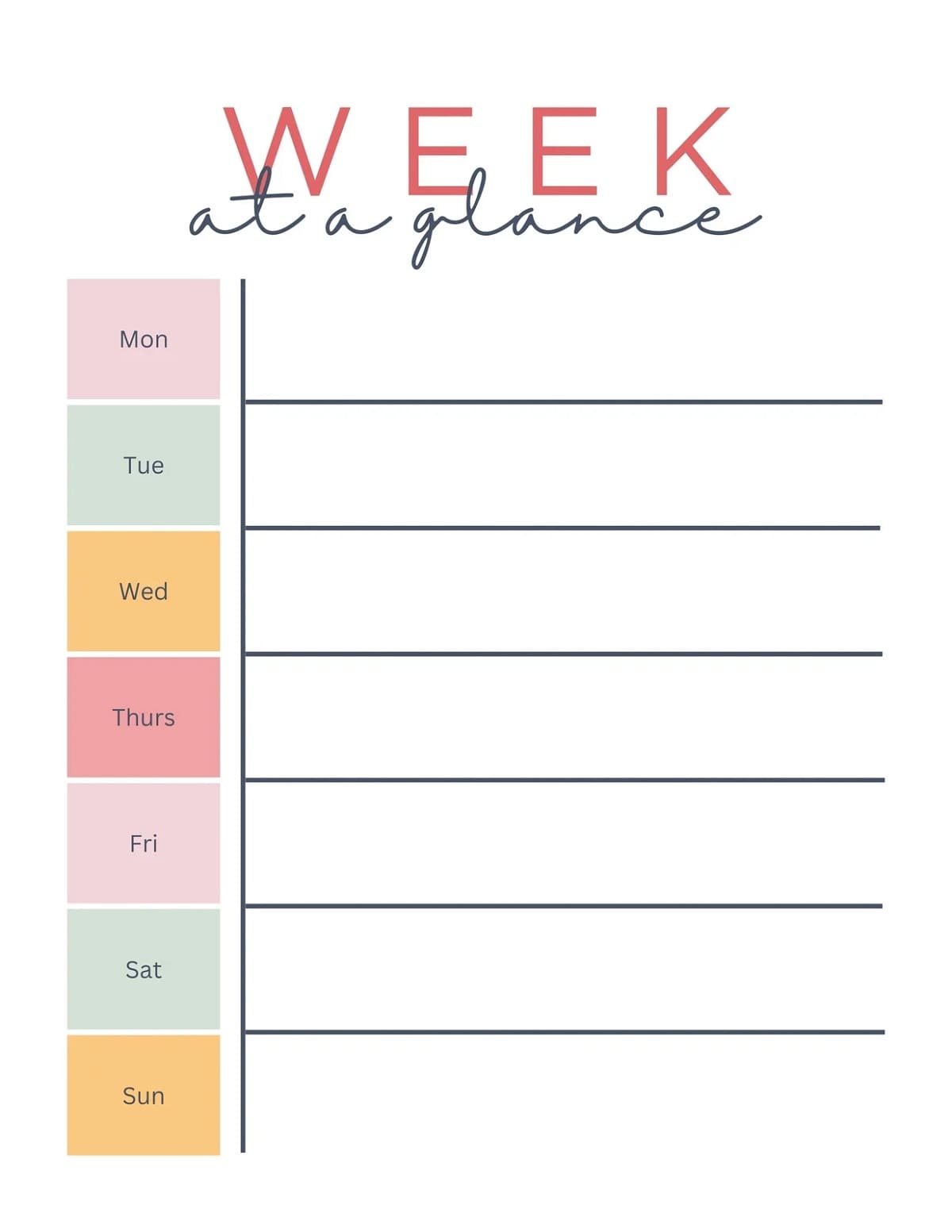 Download Weekly Schedule Template