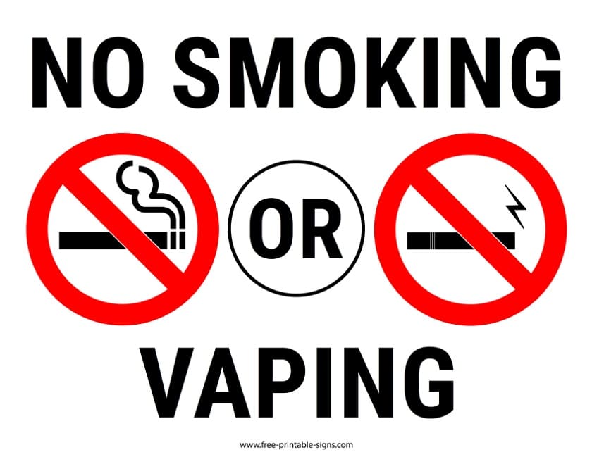 Free No Smoking Sign Printable