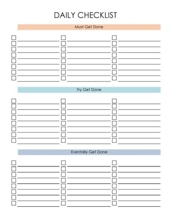 Goal Setting Checklist Template