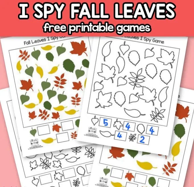 I Spy Fall Leaves Free Printable Games