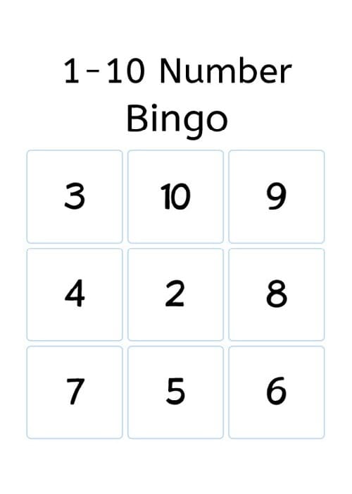 Number Bingo Game Printable