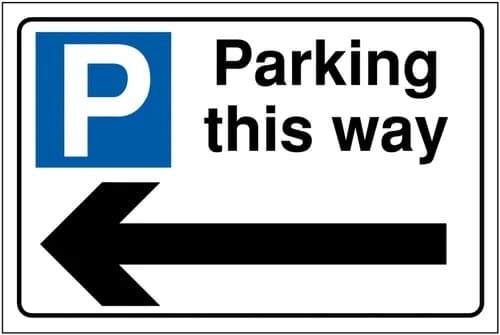 Parking This Way Sign