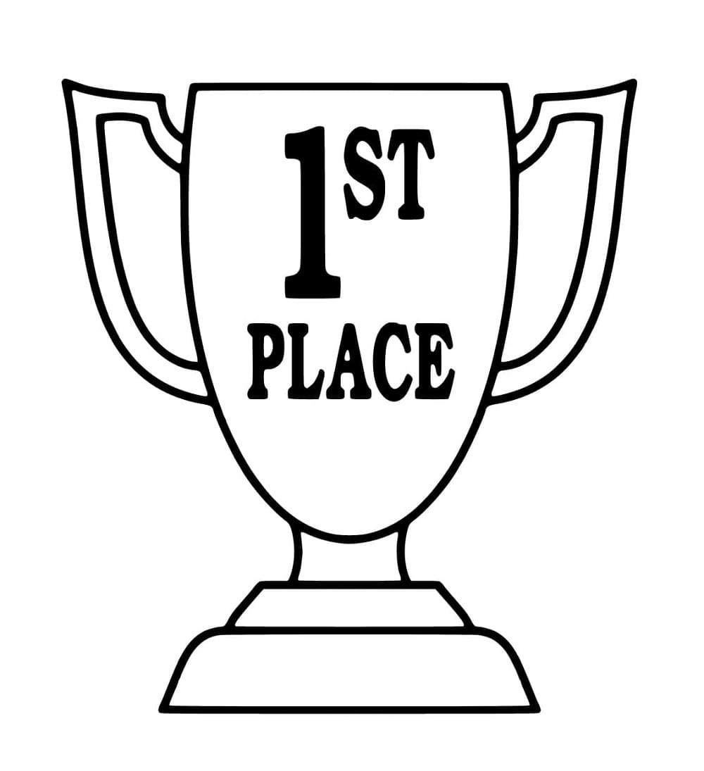 Printable 1st Place Trophy Coloring Page