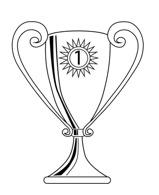Printable 1st Trophy Coloring Page