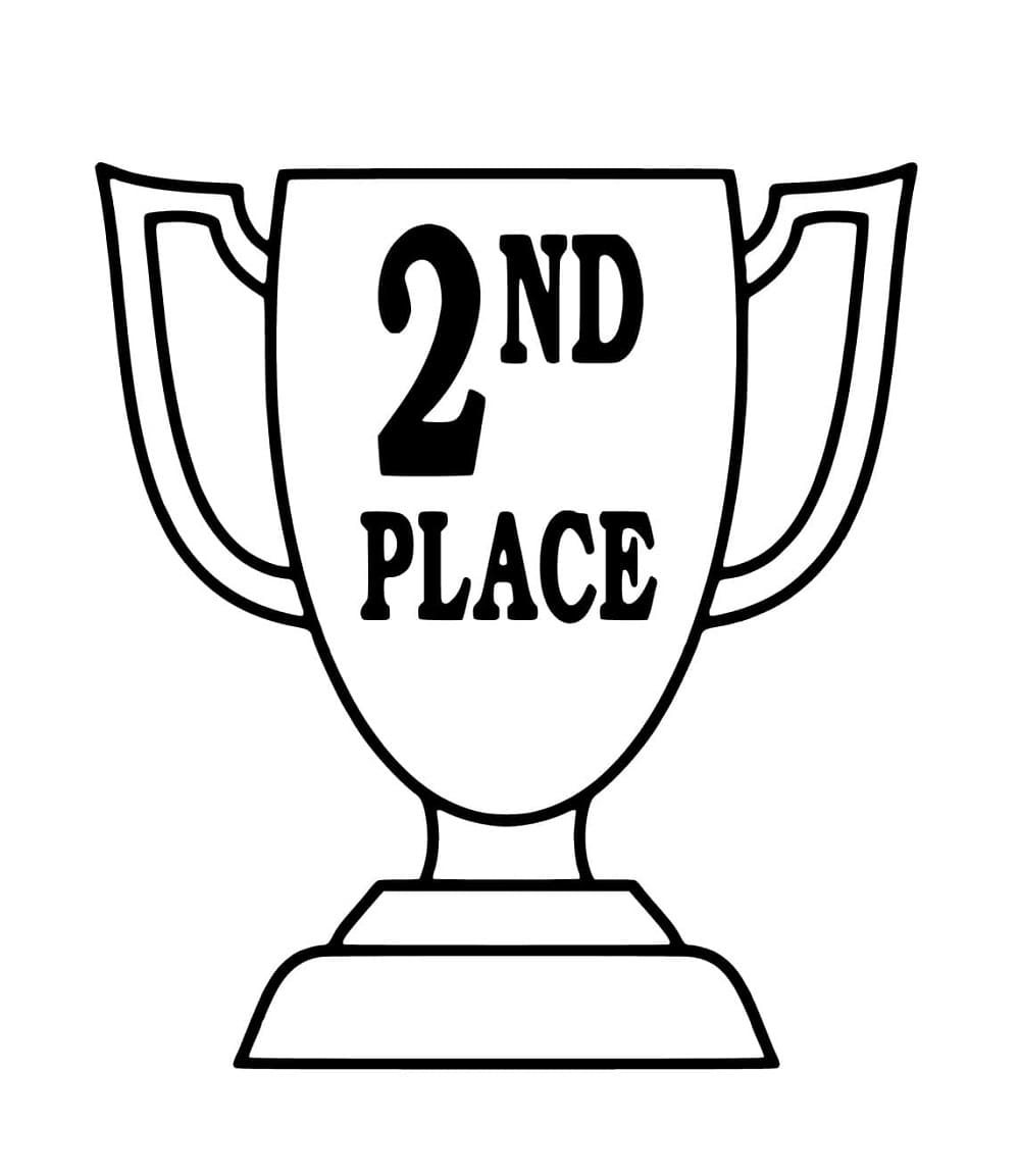 Printable 2nd Place Trophy Coloring Page