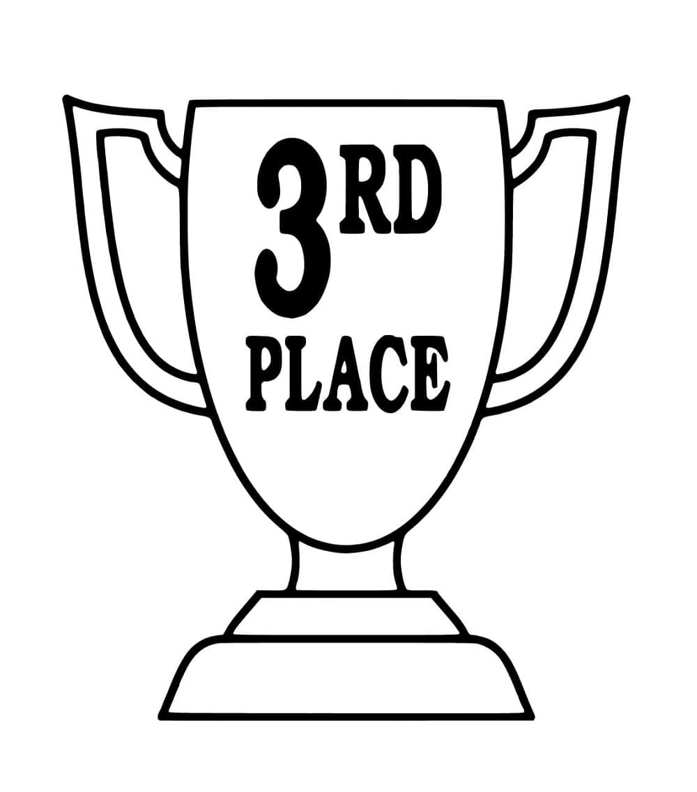 Printable 3rd Place Trophy Coloring Page