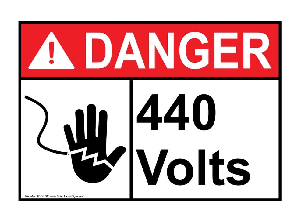 Printable 440 Volts Danger Sign