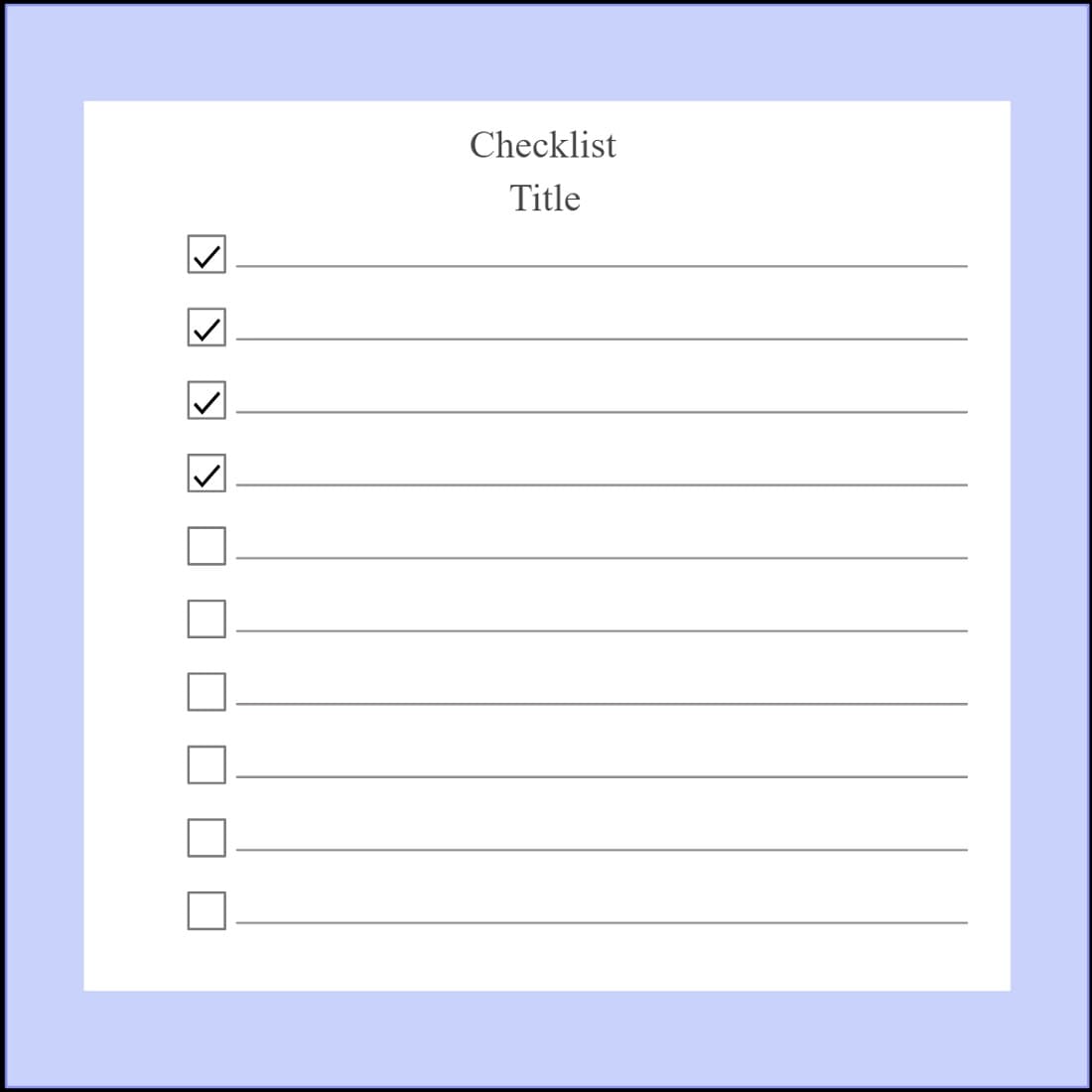 Printable Amazing Checklist Template