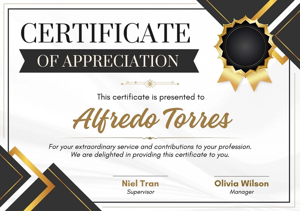 Printable Award Certificate For Free