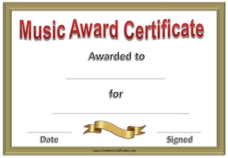 Printable Award Certificate Pictures