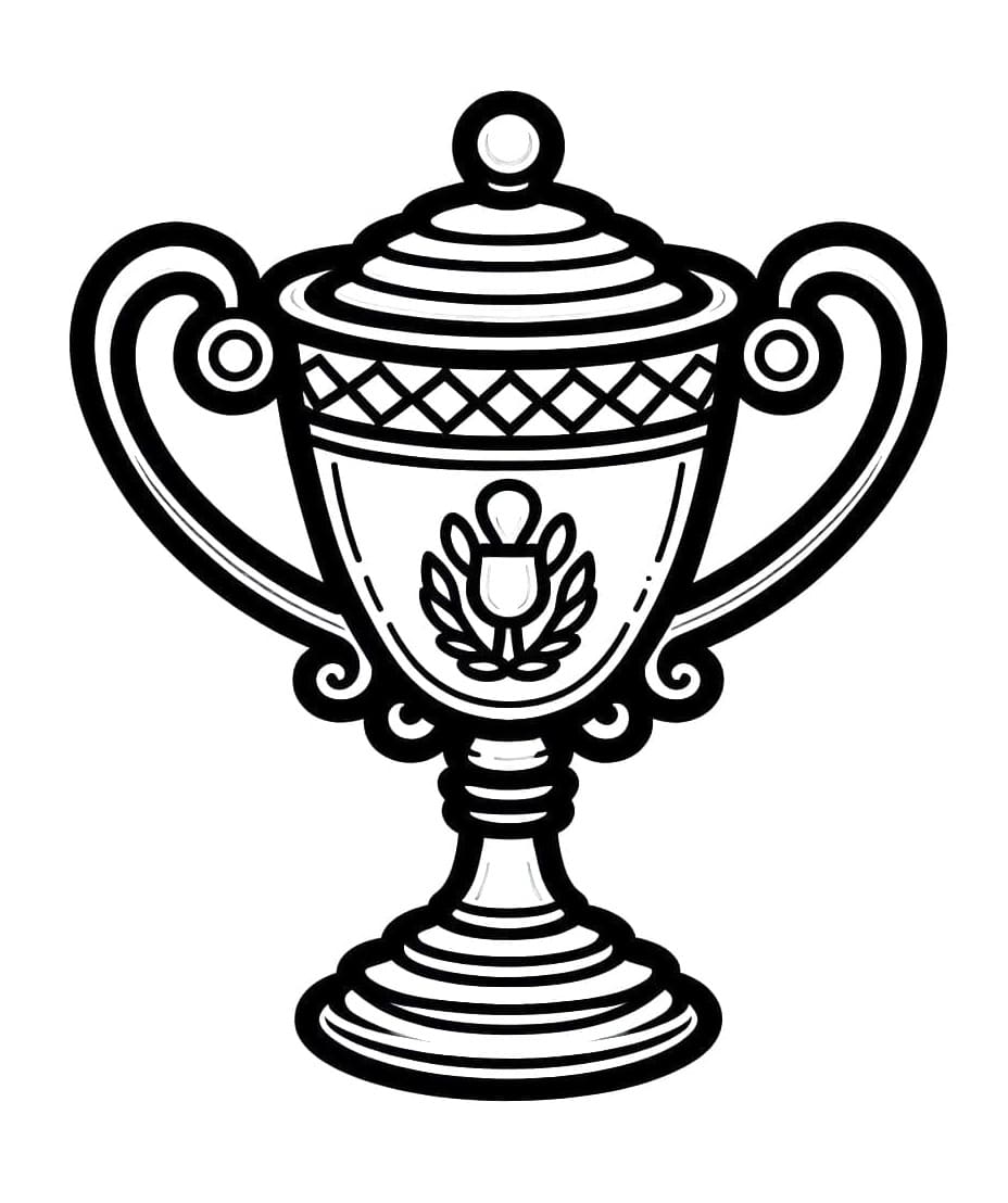 Printable Awesome Trophy Coloring Page