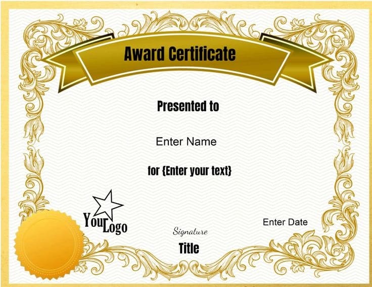 Printable Basic Award Certificate