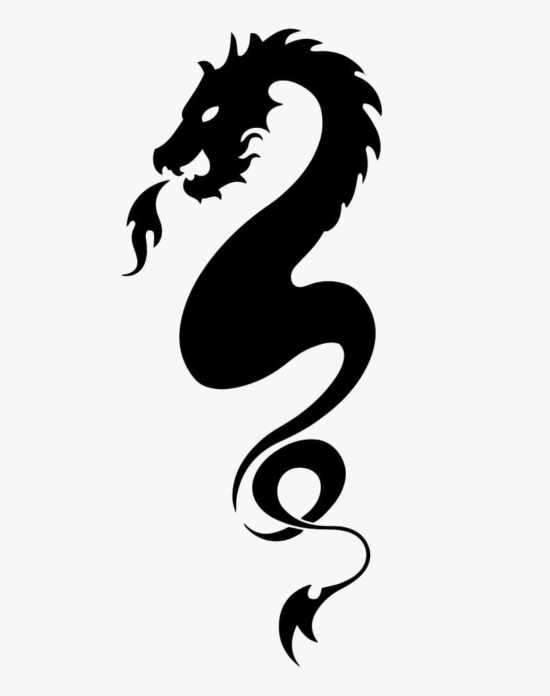 Printable Basic Dragon Stencil