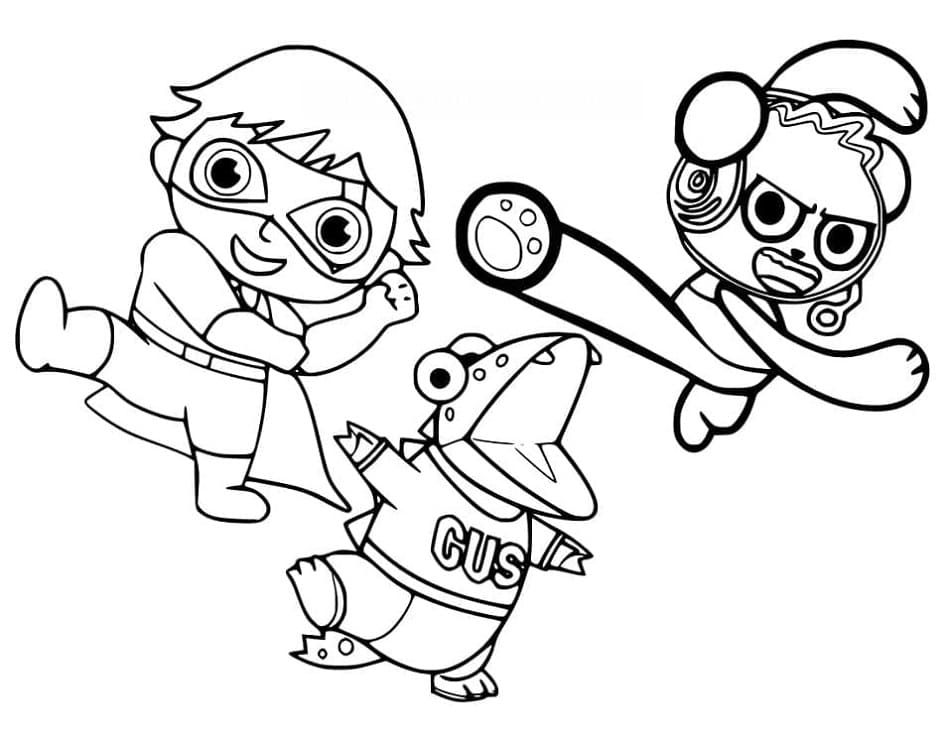 Printable Characters from Ryan World Coloring Page