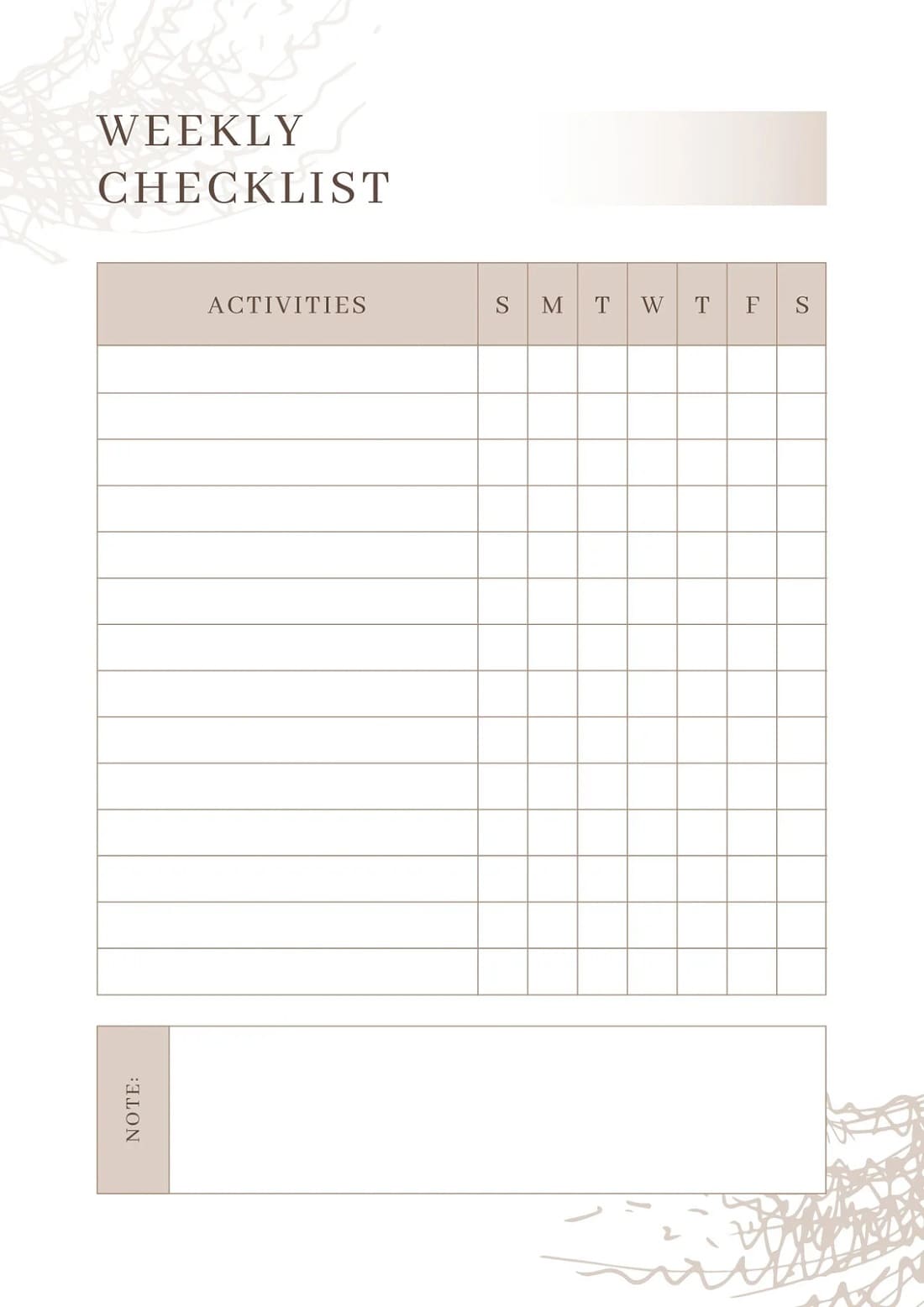 Printable Checklist Template Basic