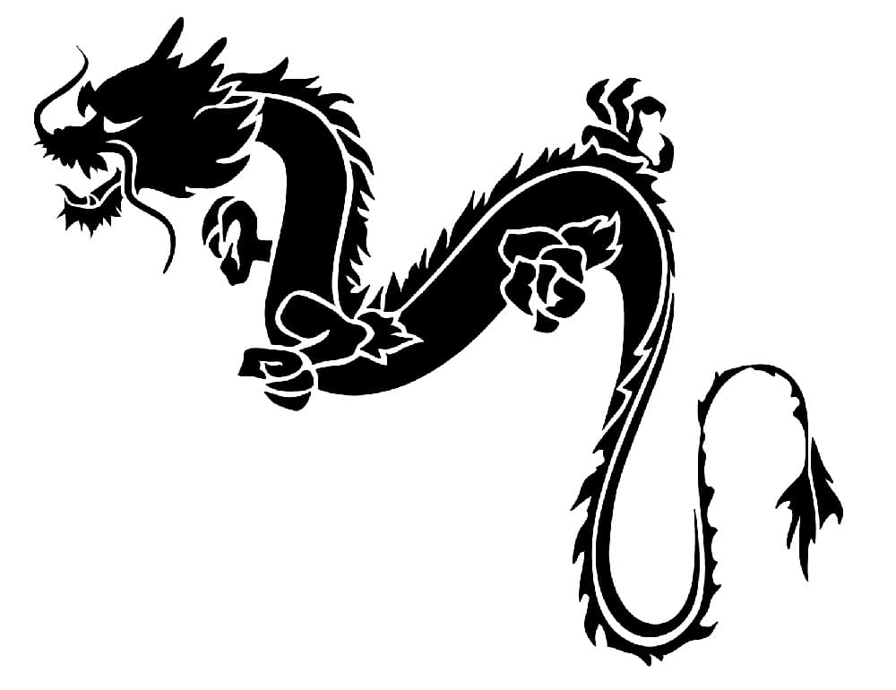 Printable Chinese Dragon Stencil