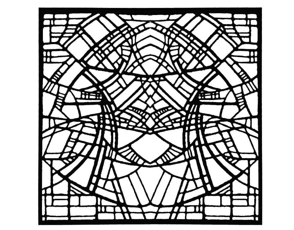 Printable Church Stained Glass Coloring Page