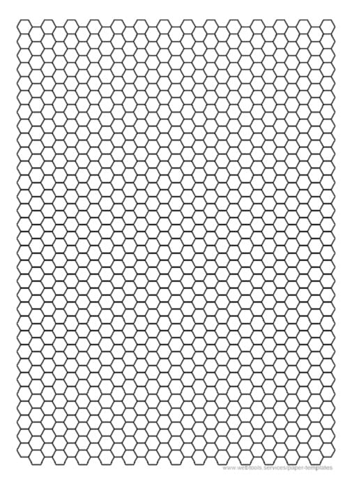 Printable Download Free Hexagon Graph Paper