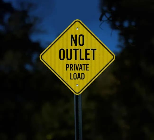 Printable Download Free No Outlet Sign