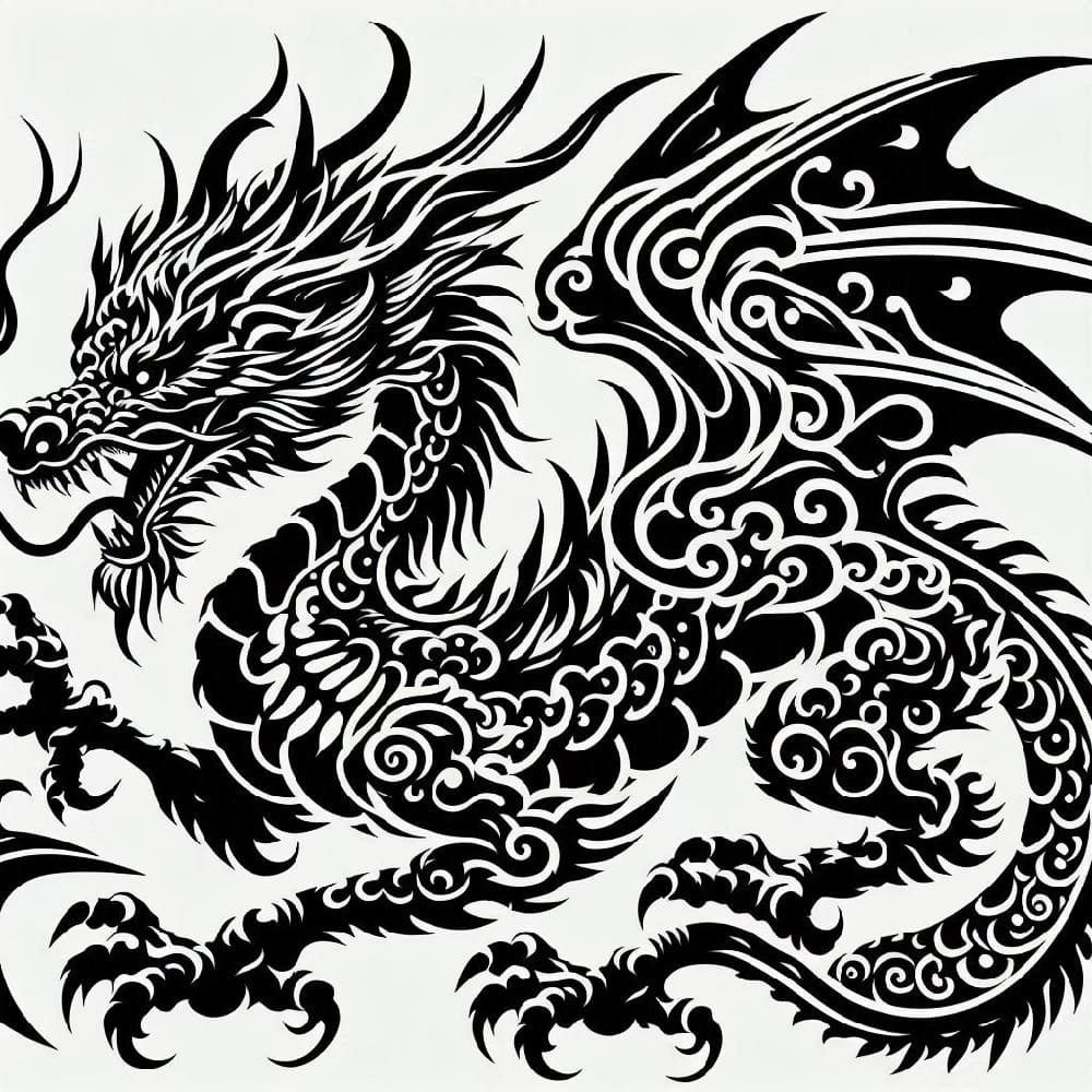 Printable Dragon Stencil Image Free