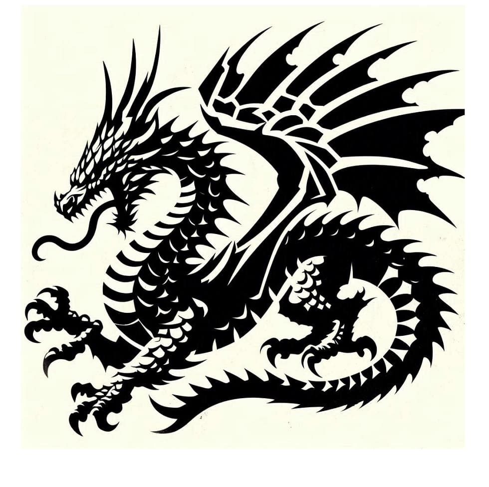 Printable Dragon Stencil Picture