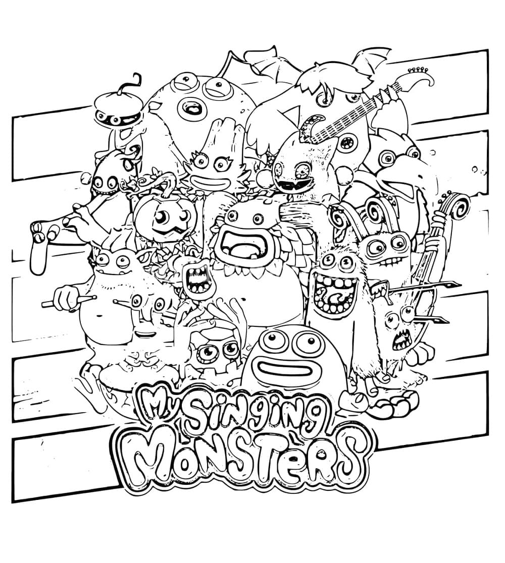 Printable Drawing of My Singing Monsters Coloring Page