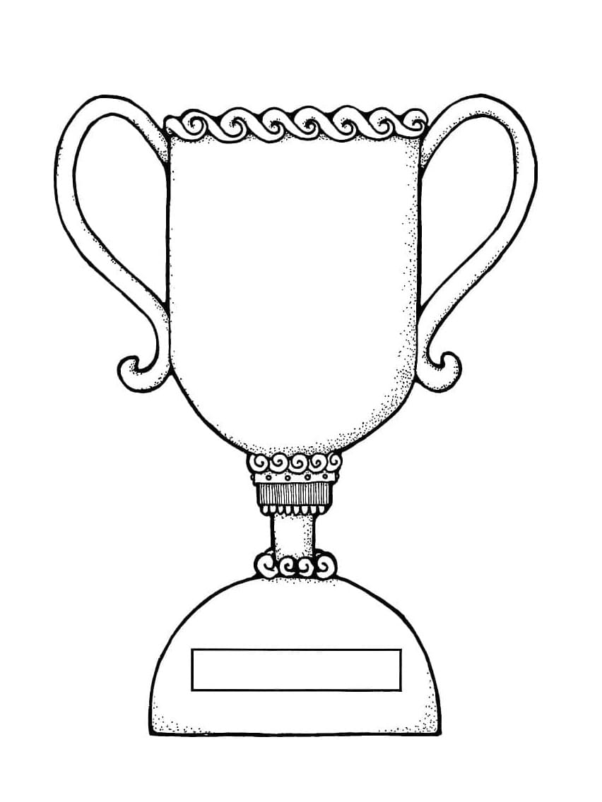 Printable Drawing of Trophy Coloring Page