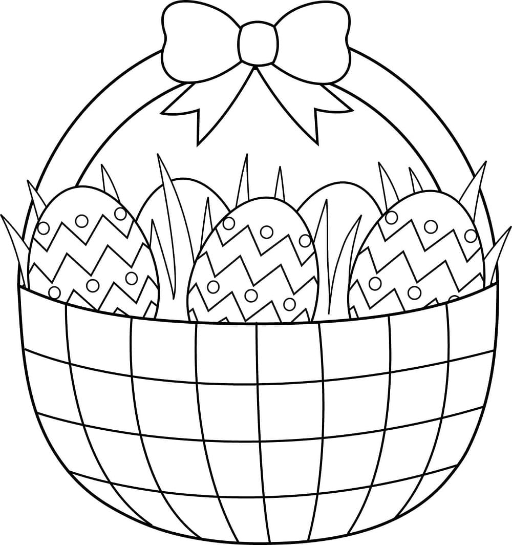Printable Easter Basket Template Image
